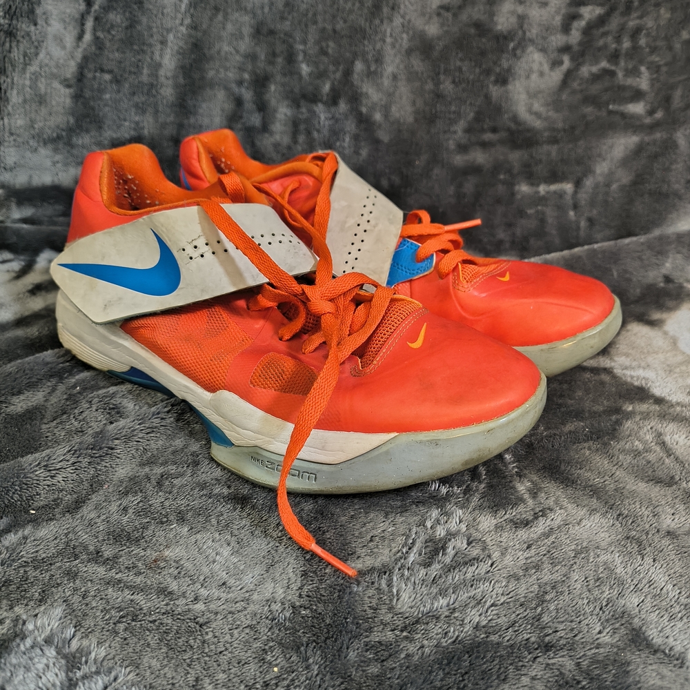 Nike KD 4 Kevin Durant Basketball Shoes OKC Team Orange Mens Size 10
